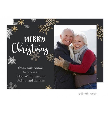 Christmas Digital Photo Cards, Golden Snowflakes Christmas Joy, Take Note Designs